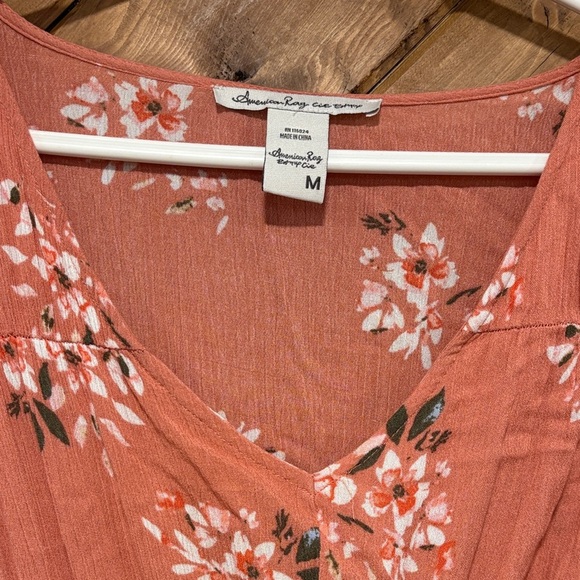 American Rag Smocked Fit & Flare Dress Floral Medium - Picture 4 of 6